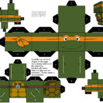 Blog Paper Toy Papertoys Cubeecraft Tortues Ninja Michelangelo Template, Quatregeek