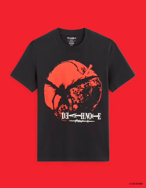 Death Note T shirt Noir Weared Face Death Note T shirt Noir Weared Face