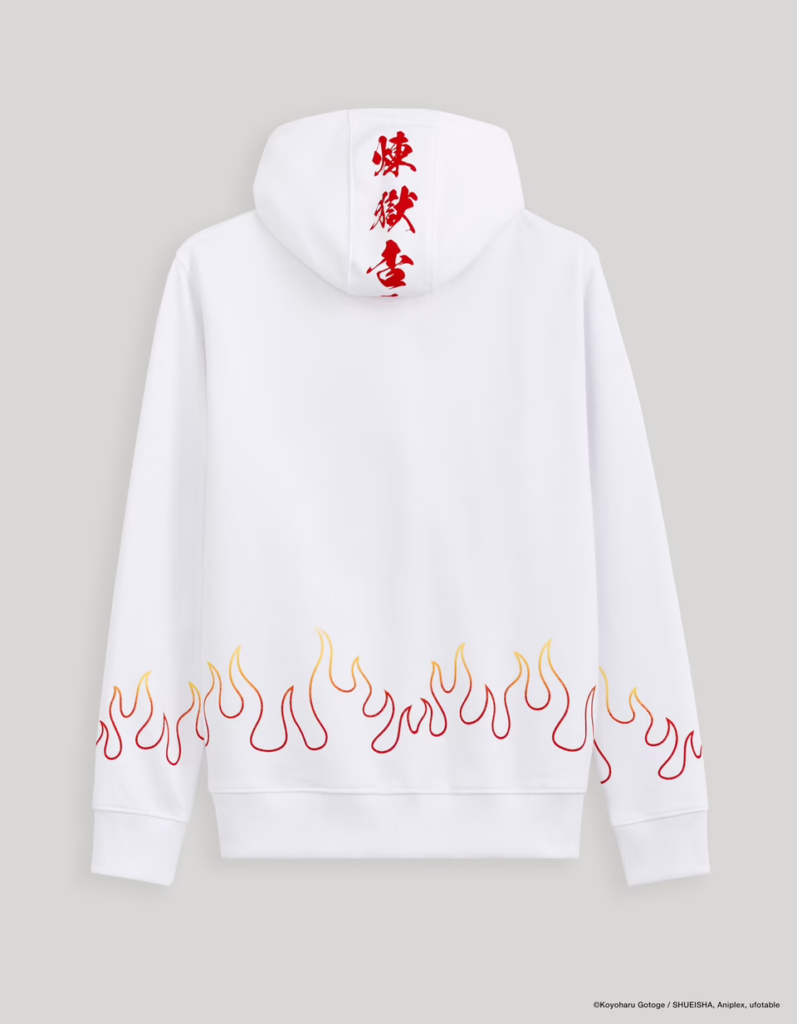 Demon Slayer Kimetsu No Yaiba Sweatshirt Blanc Rengoku Recto Demon Slayer Kimetsu No Yaiba Sweatshirt Blanc Rengoku Recto