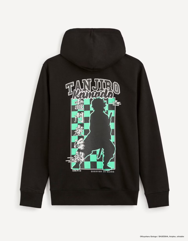Demon Slayer Kimetsu No Yaiba Sweatshirt Kamado Tanjirou Noir Recto Demon Slayer Kimetsu No Yaiba Sweatshirt Kamado Tanjirou Noir Recto