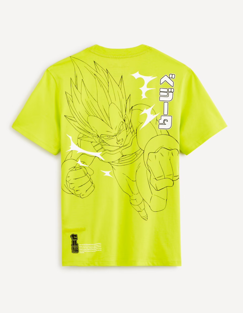 Dragon Ball Z T shirt Jaune Vegeta Recto Dragon Ball Z T shirt Jaune Vegeta Recto