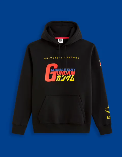 Gundam Sweat Capuche Noir 1119511 1 Weared, Quatregeek