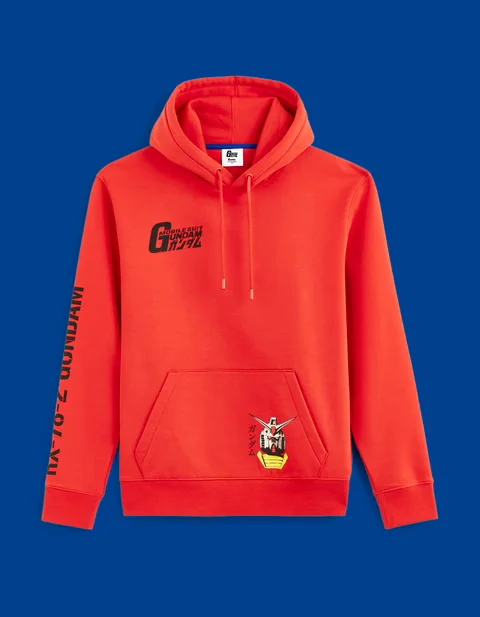 Gundam Sweat Capuche Rouge Weared Face Gundam Sweat Capuche Rouge Weared Face