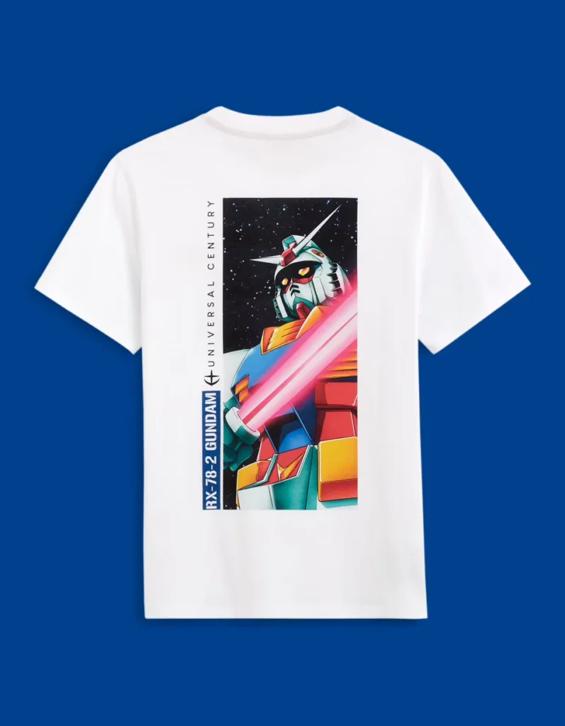 Gundam T shirt Blanc Weared Recto Gundam T shirt Blanc Weared Recto