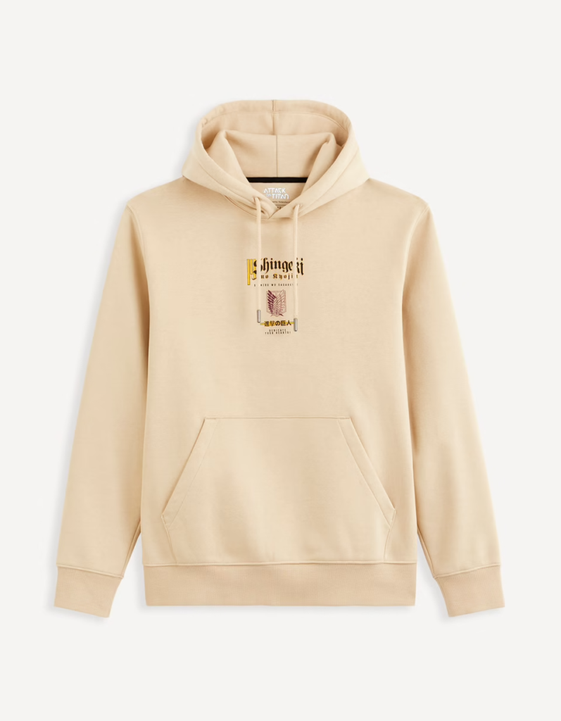 L'Attaque des Titans sweat Capuche Beige Face L'Attaque des Titans sweat Capuche Beige Face