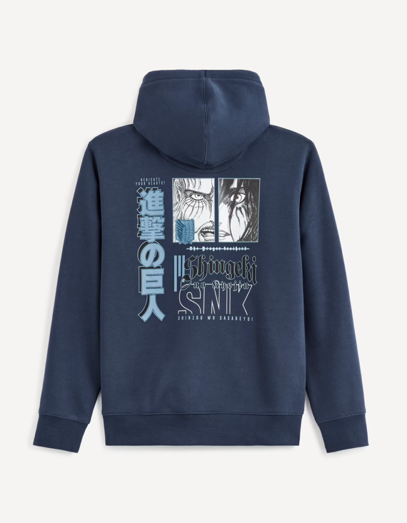 L'Attaque des Titans Sweat Capuche Marine Recto L'Attaque des Titans Sweat Capuche Marine Recto