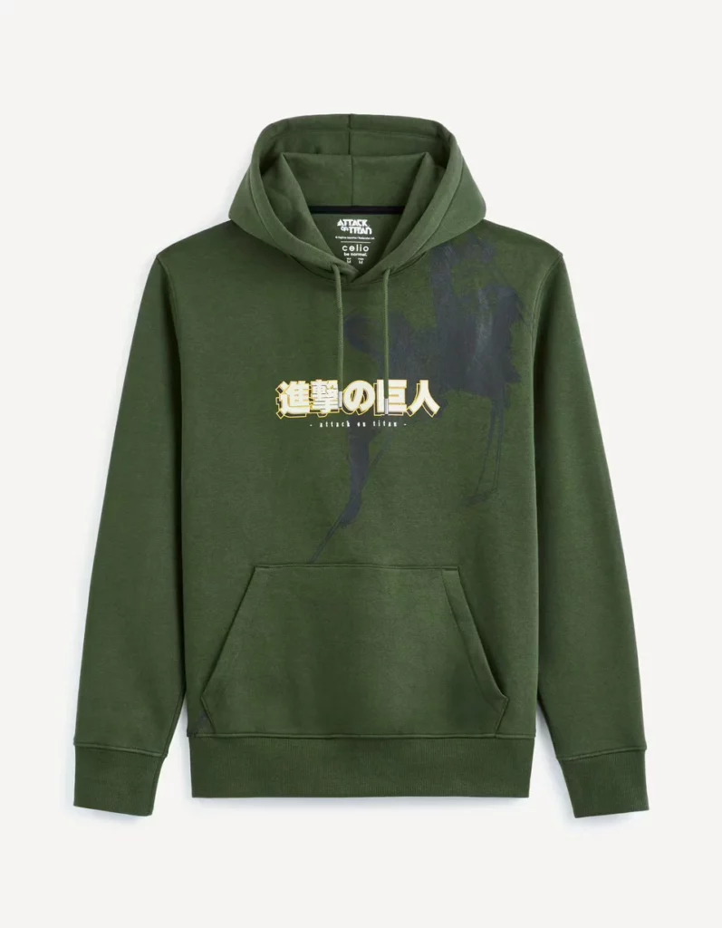 L'Attaque des Titans Sweat Capuche Vert Face L'Attaque des Titans Sweat Capuche Vert Face