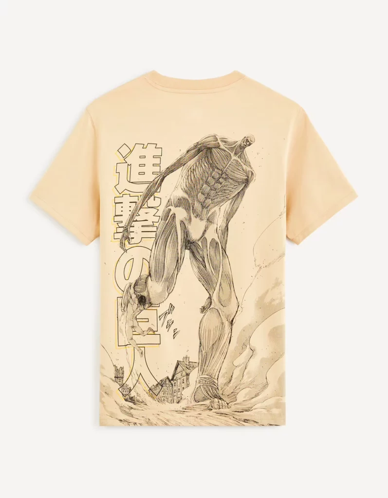 L'Attaque des Titans T shirt Beige Recto L'Attaque des Titans T shirt Beige Recto