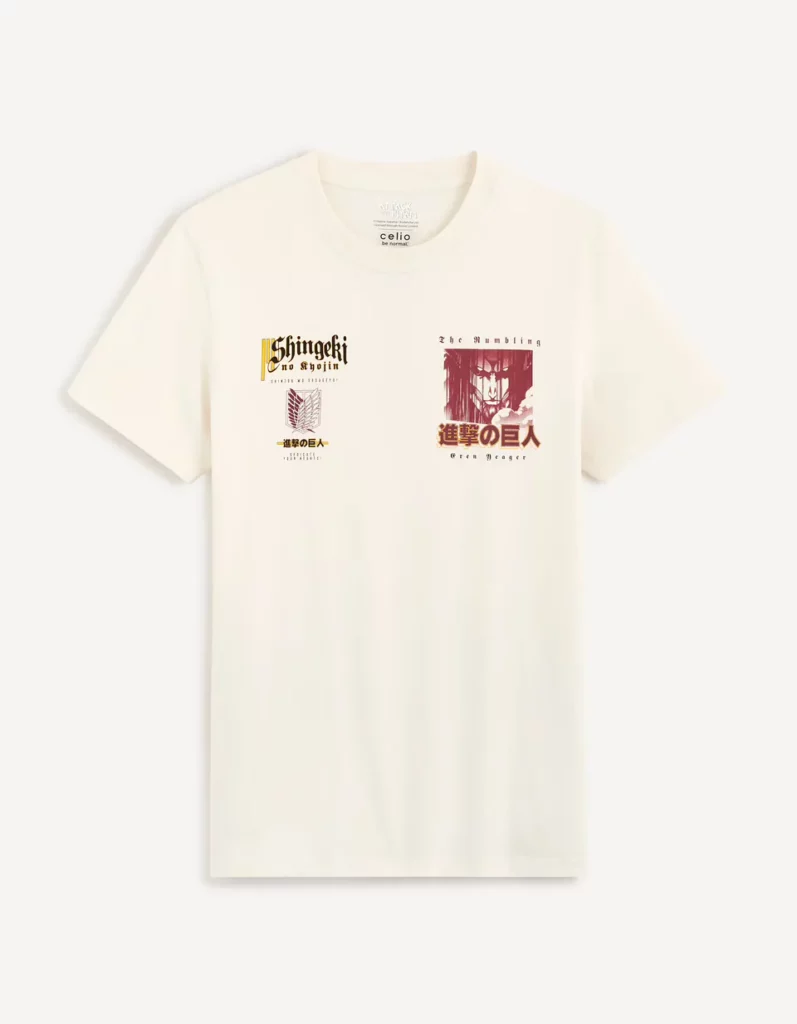 L'Attaque des Titans T shirt Blanc Face L'Attaque des Titans T shirt Blanc Face