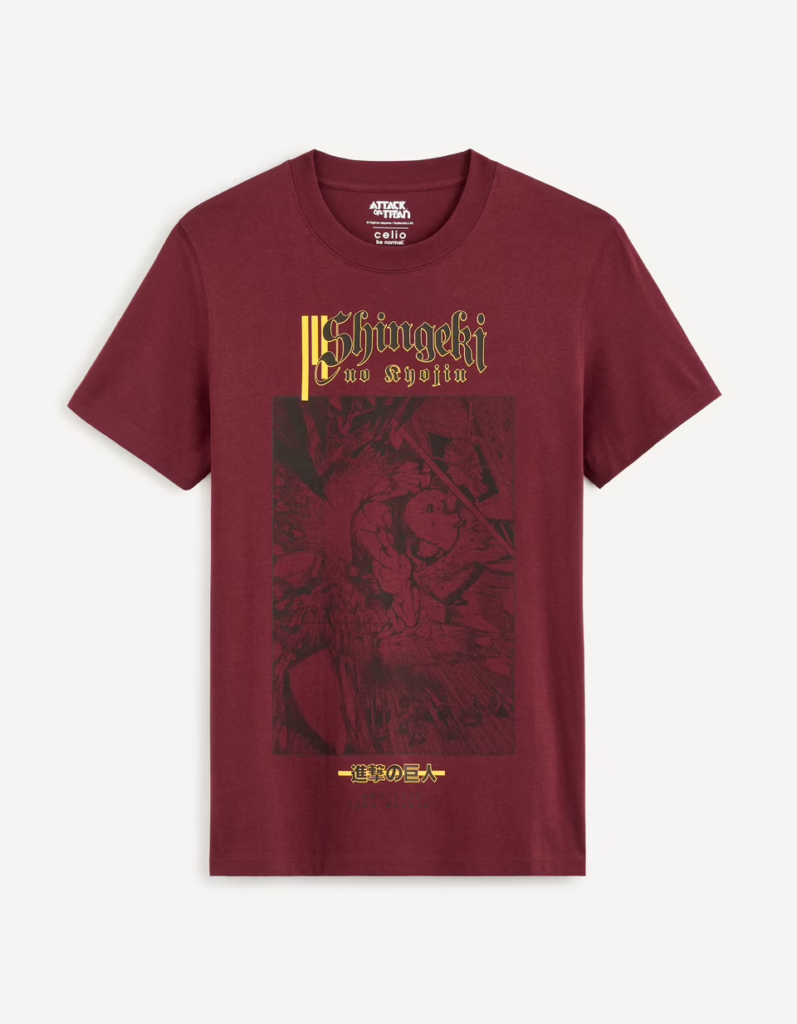 L'Attaque des Titans T shirt Bordeaux Face L'Attaque des Titans T shirt Bordeaux Face