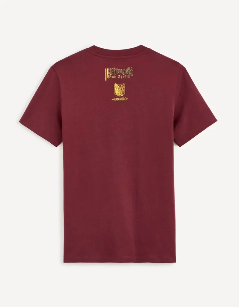 L'Attaque des Titans T shirt Bordeaux Recto L'Attaque des Titans T shirt Bordeaux Recto