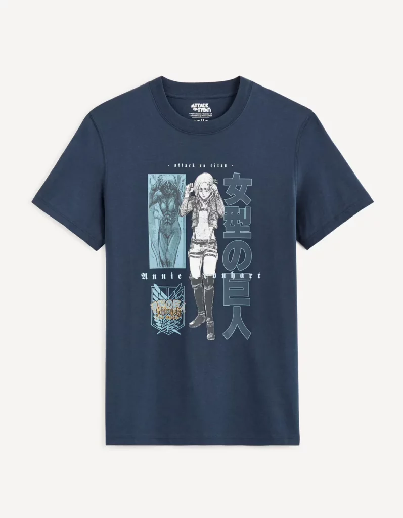 L'Attaque des Titans T shirt Marine Face L'Attaque des Titans T shirt Marine Face