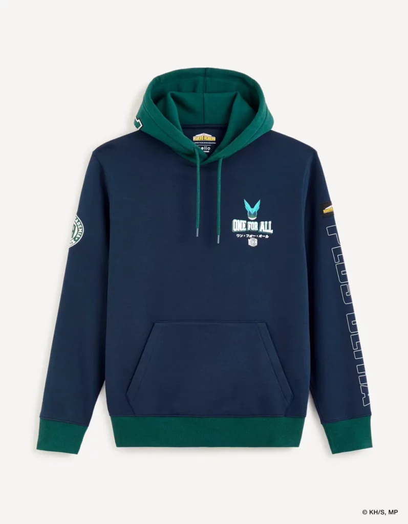 My Hero Academia Sweat Capuche Marine Face My Hero Academia Sweat Capuche Marine Face