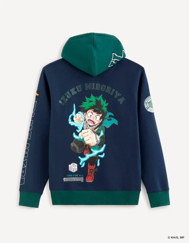 My Hero Academia Sweat Capuche Marine Recto My Hero Academia Sweat Capuche Marine Recto