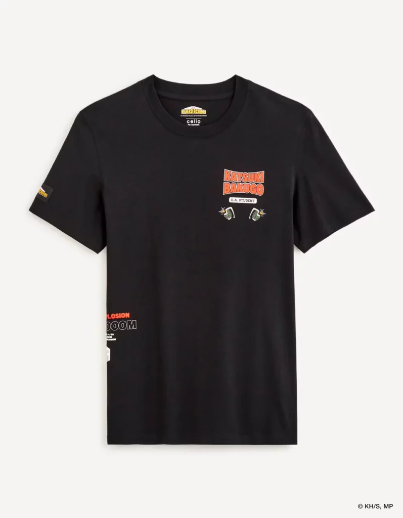 My Hero Academia T shirt Noir Recto My Hero Academia T shirt Noir Face
