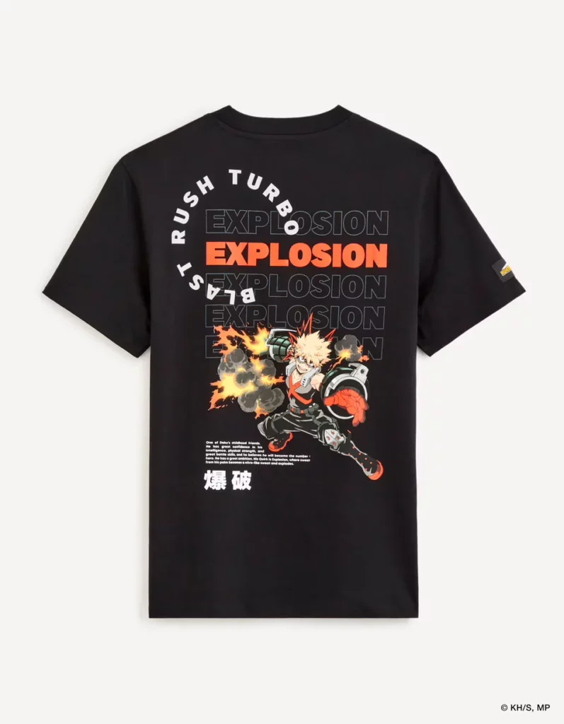 My Hero Academia T shirt Noir Recto My Hero Academia T shirt Noir Recto