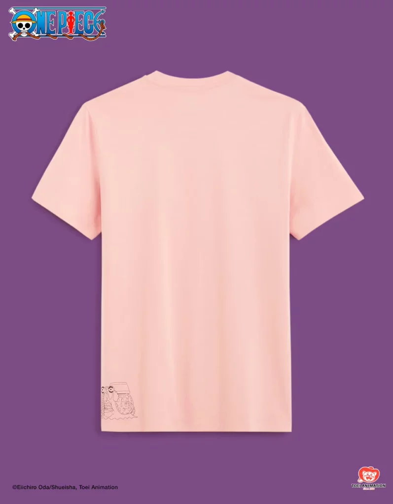 One Piece T shirt Rose Weared Recto One Piece T shirt Rose Weared Recto
