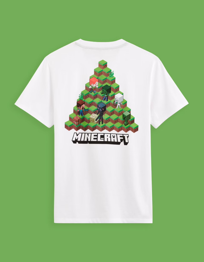 Minecraft T shirt Blanc Recto Minecraft T shirt Blanc Recto