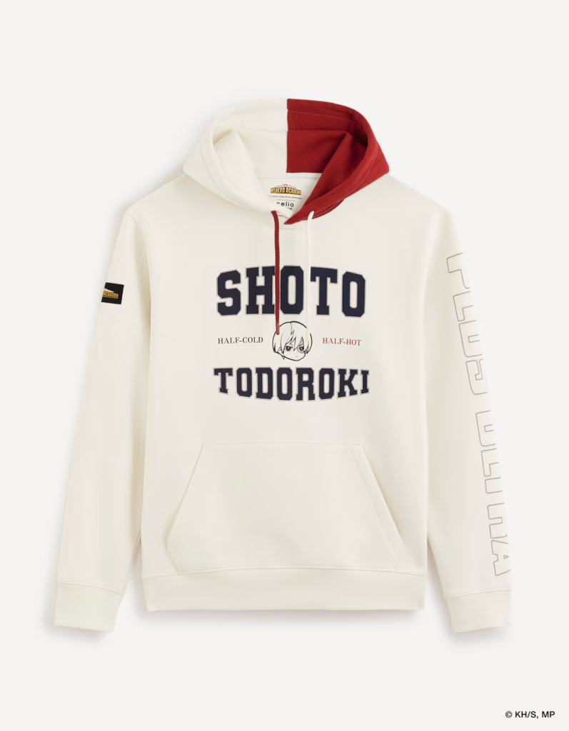 My Hero Academia Sweat Capuche Beige Face My Hero Academia Sweat Capuche Beige Face