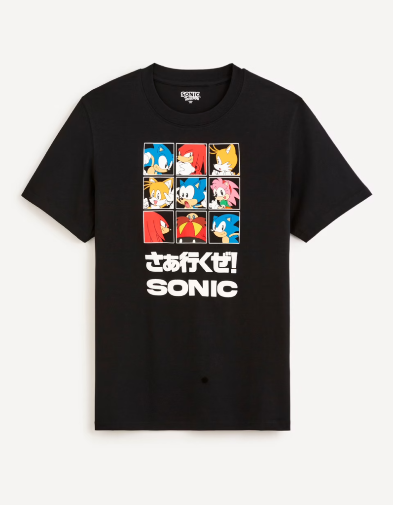 Sonic T shirt Noir Face Sonic T shirt Noir Face