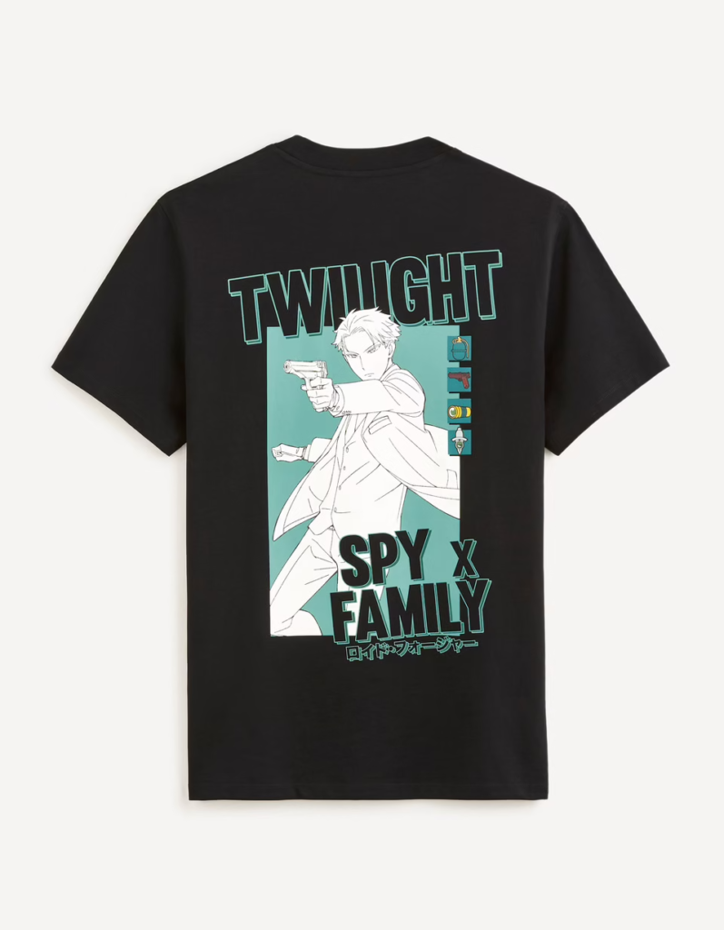 Spy X Family T shirt Noir Recto Spy X Family T shirt Noir Recto