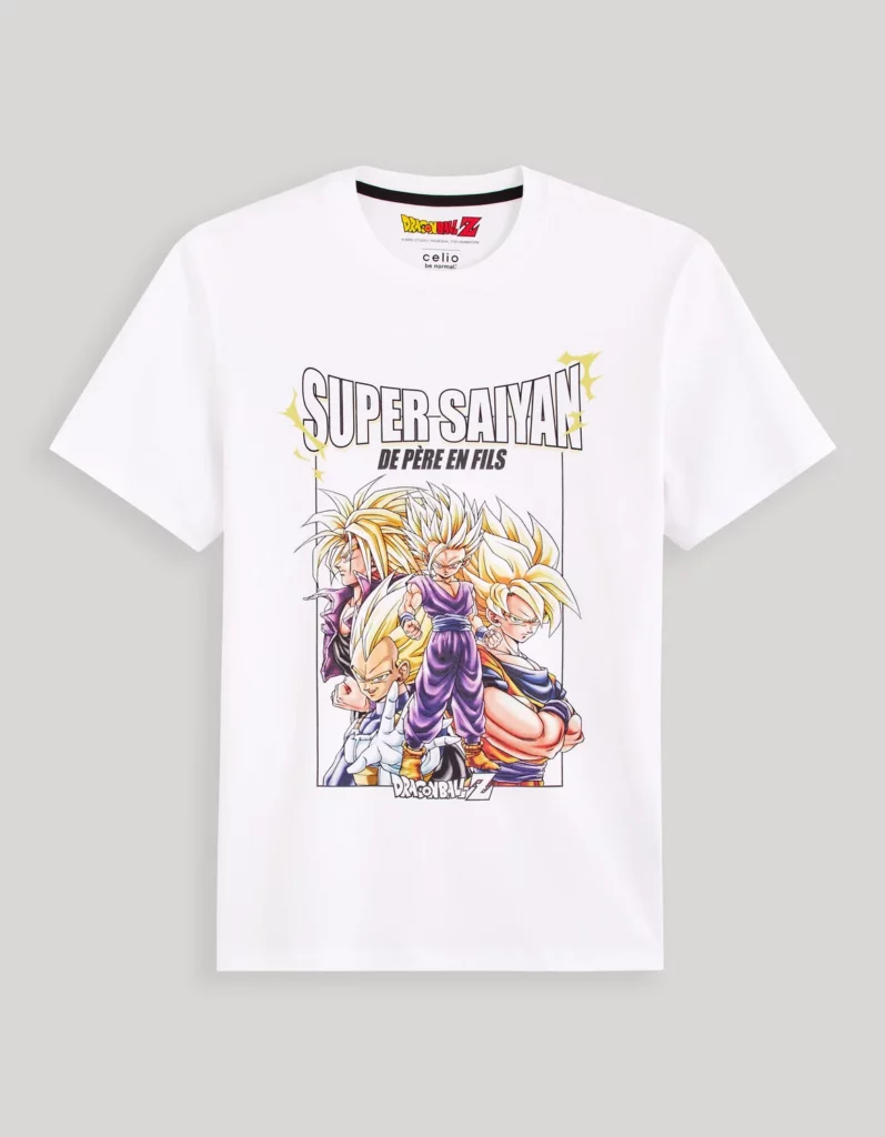 Tee Shirt DBZ Blanc Super Saiyan Face