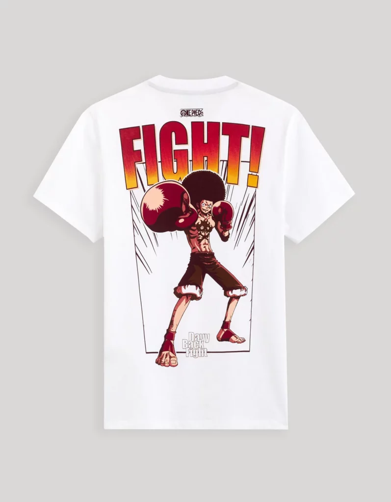 One Piece - T-shirt Blanc Fight Recto One Piece - T-shirt Blanc Fight Recto